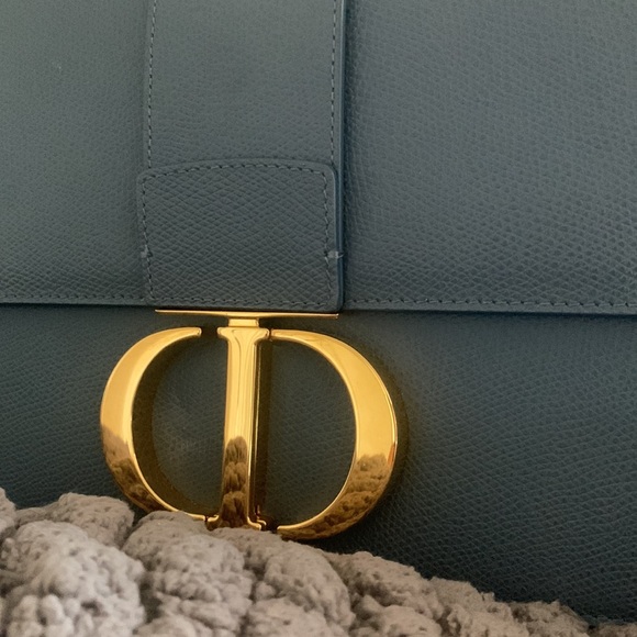 Blue - Christian Dior Grained Calfskin 30 Montaigne Flap Bag - Picture 2 of 7